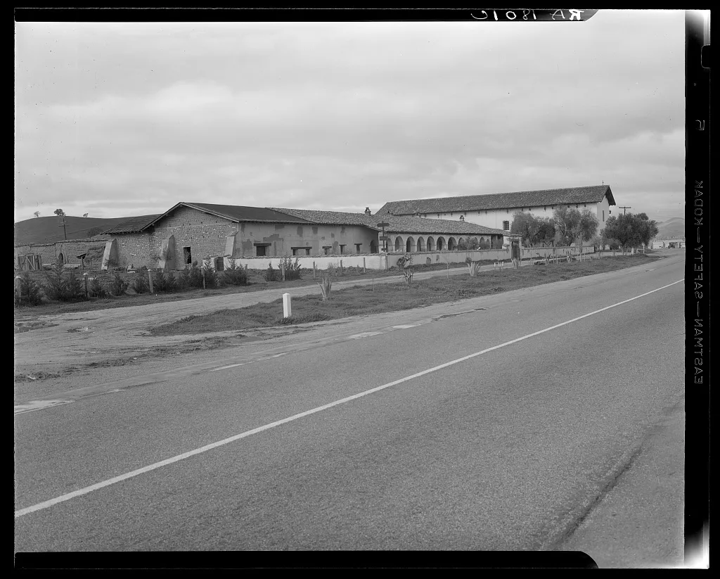 San Miguel Mission. Erected 1797 by the Franciscan Fathers. California, 1936