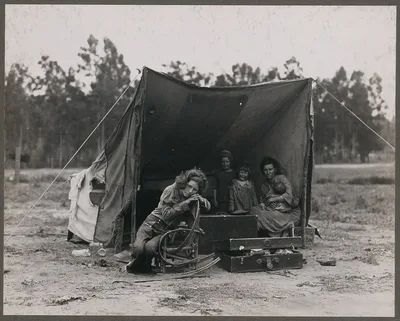 Migrant agricultural worker's family. Seven hungry children. Mother…, California, 1936