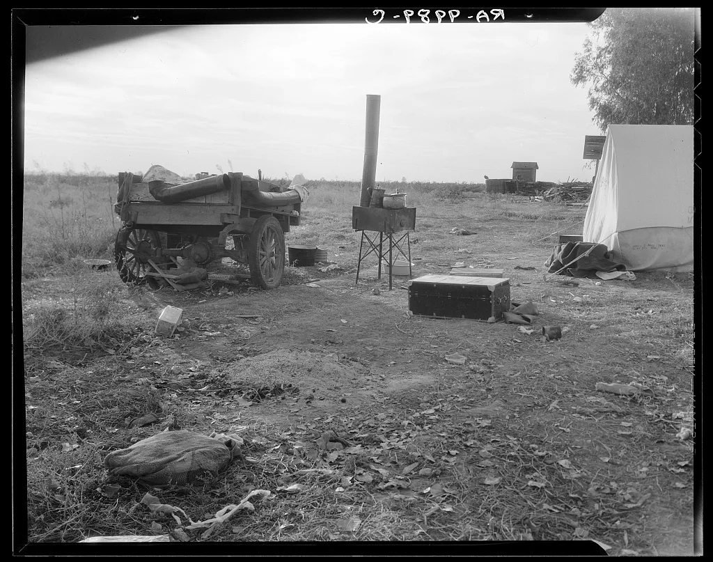 Squatter camp near Shafter, California, 1936