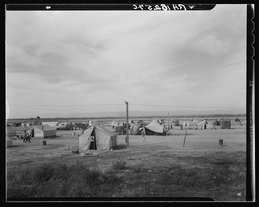 Auto camp north of Calipatria, California. Approximately eighty…, 1937