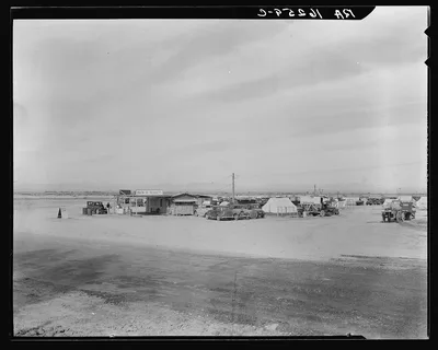 Auto camp north of Calipatria, California. Approximately eighty…, 1937