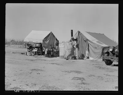 Home of a dust bowl refugee in California. Imperial County, 1937