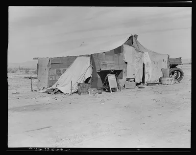 Home of a dust bowl refugee in California. Imperial County, 1937