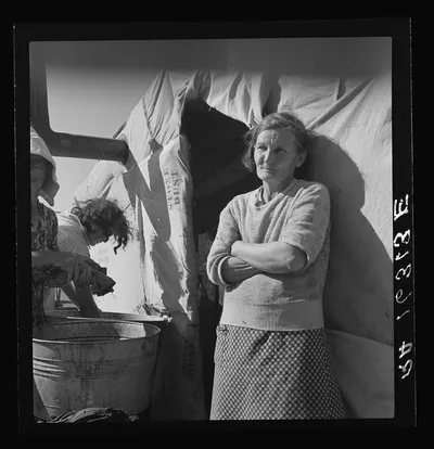 Oklahoma grandmother in southern California squatter's camp. "Yes'm…, 1937