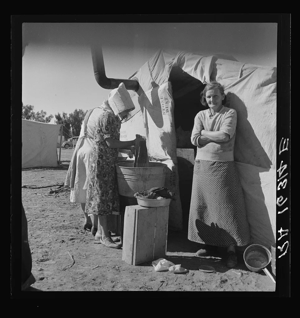 Oklahomans, drought refugees in a southern California squatter's camp, 1937