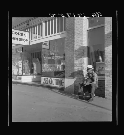 Main street storefront, Chickasaw, Oklahoma. This is a region from…, 1937
