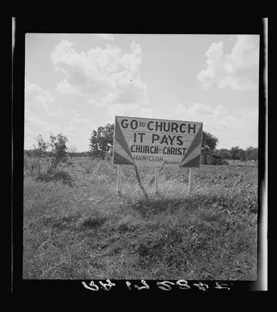 Georgia road sign, 1937