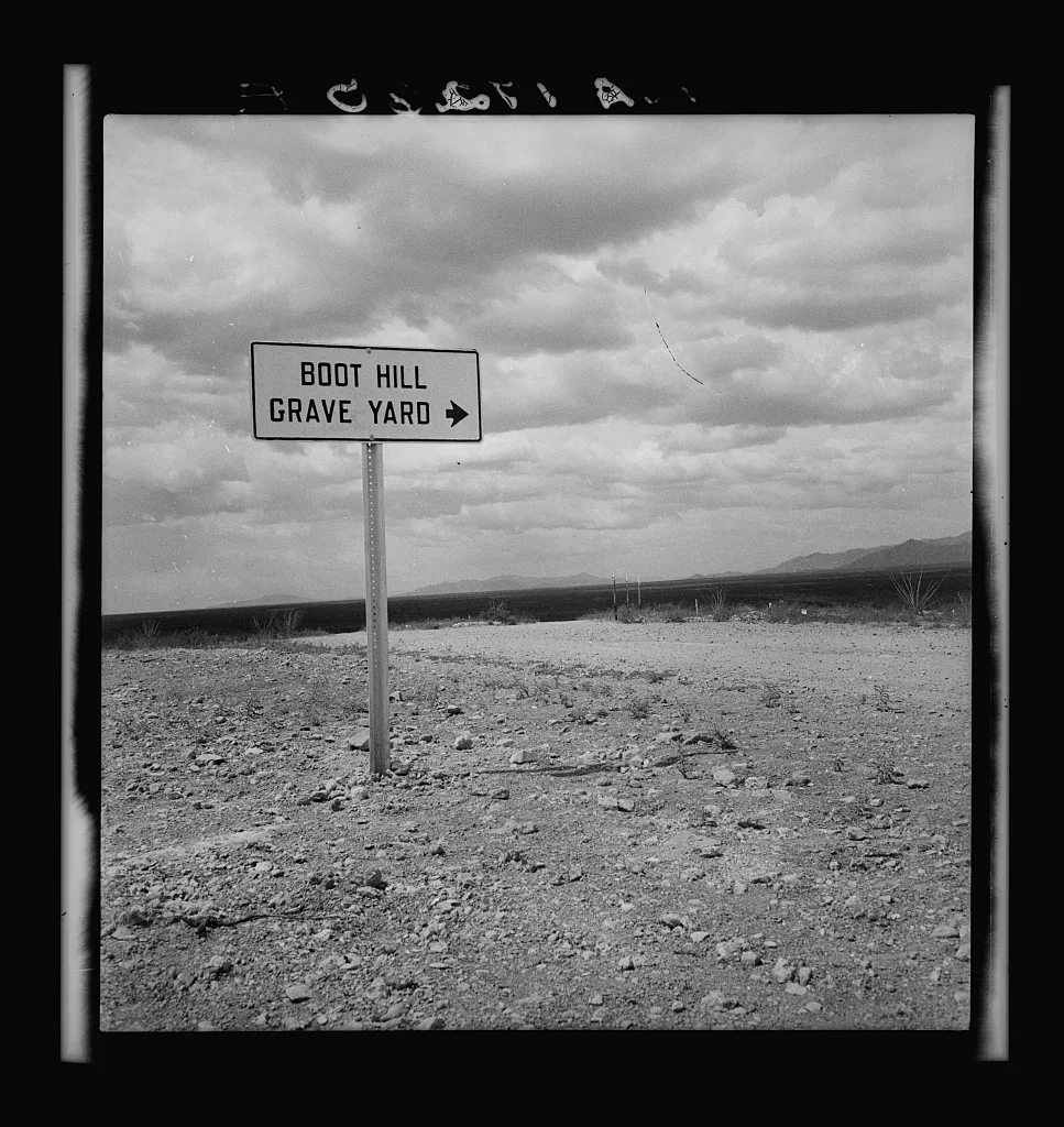 Sign near Tombstone, Arizona, 1937