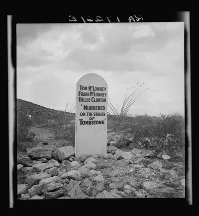 Sign near Tombstone, Arizona. Boot Hill graveyard, 1937