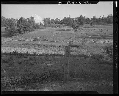 Erosion near Lawrenceville, Georgia. This field has been terraced,…, 1937