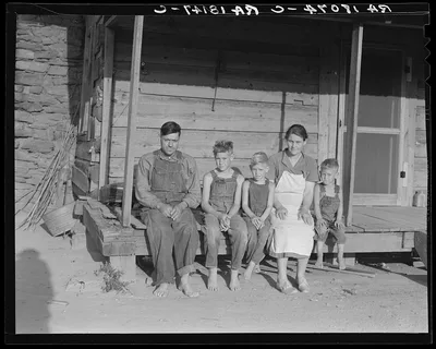 White sharecropper family, formerly mill workers in the Gastonia…, Georgia, 1937