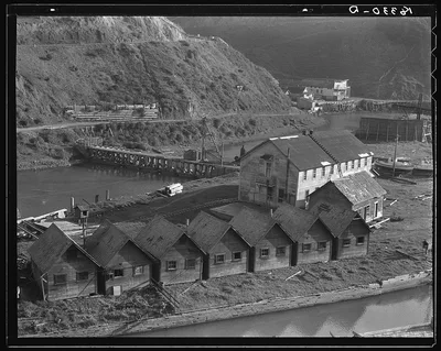 Lumber industry of the California north coast. Abandoned lumber town…, 1938