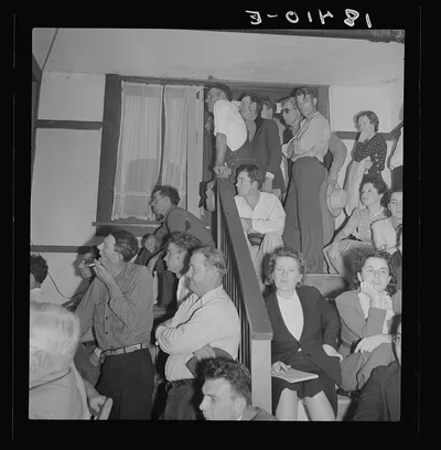 Listening to the speaker at the conference to Aid Agricultural…, California, 1938