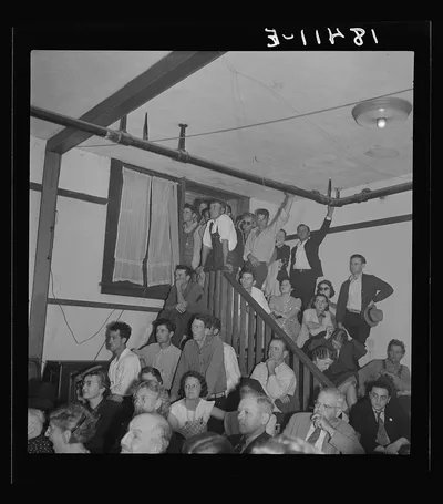 Listening to the speaker at the Conference to Aid Agricultural…, California, 1938