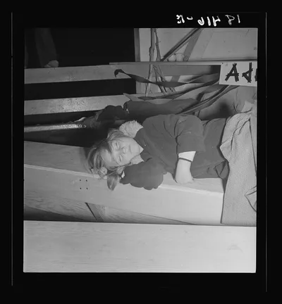 End of the Halloween party. Shafter migrant camp. California, 1938