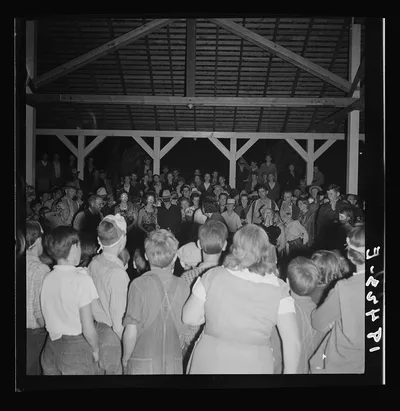Halloween party at Shafter migrant camp, California, 1938
