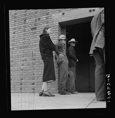 Destitute farm families come to FSA (Farm Security Administration)…, California, 1938