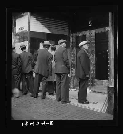 In front of the local paper of San Francisco's Chinatown Chinese read…, California, 1938