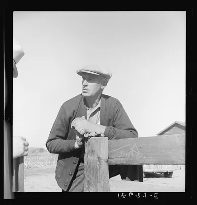 Near Stockton, California. Rehabilitation client, an ex-carpenter,…, 1938