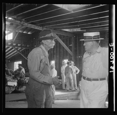 Each farmer follows his tobacco in the warehouse to learn what price…, Georgia, 1938