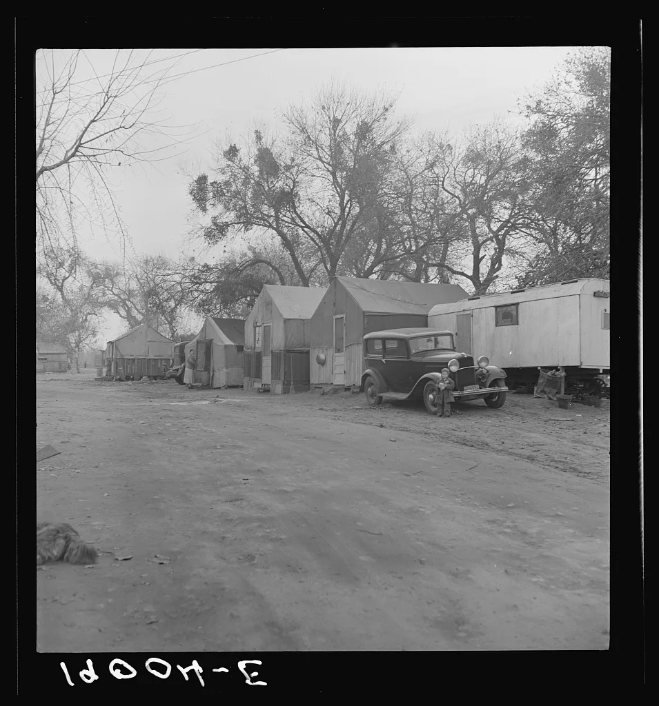 Near Brentwood, California. Winter quarters of migrants. Agricultural…, 1938