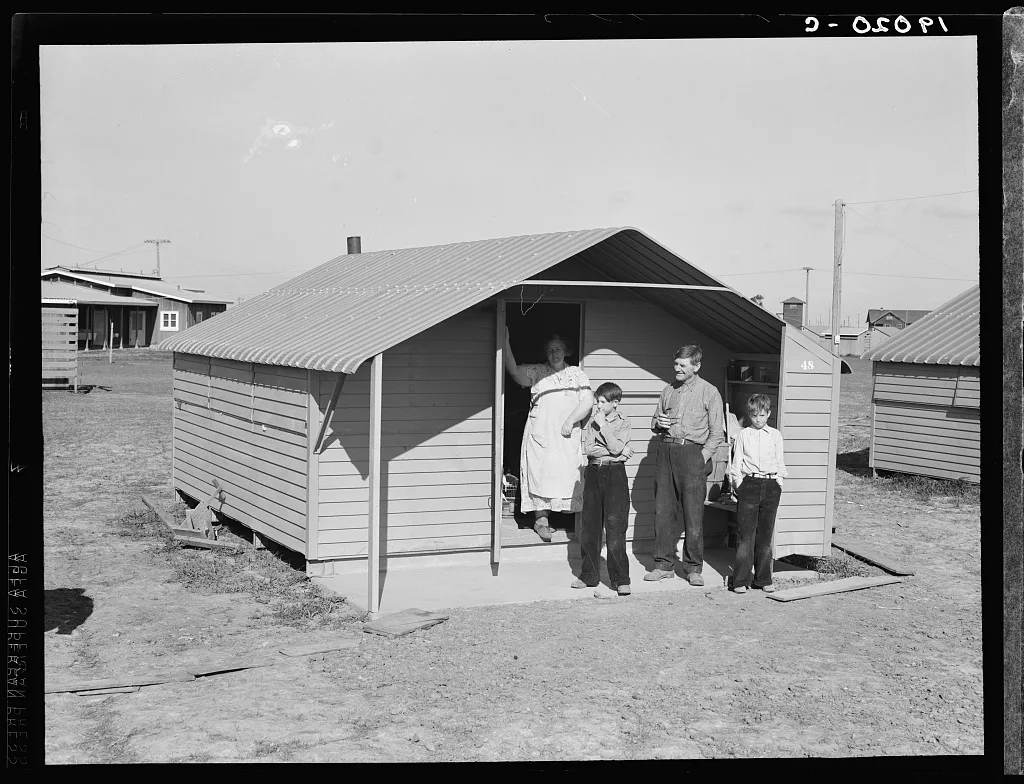 Migrant family from Oklahoma, first occupants of Westley camp.…, California, 1939