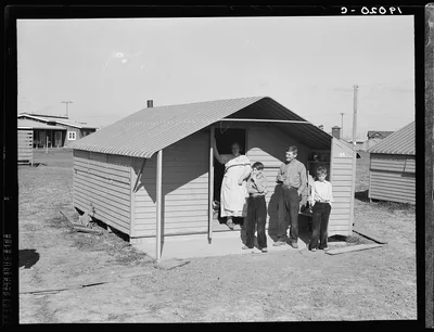 Migrant family from Oklahoma, first occupants of Westley camp.…, California, 1939