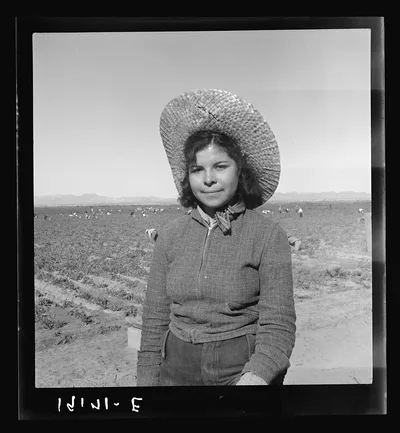 Mexican girl who picks peas for the eastern market. Imperial Valley,…, California, 1939