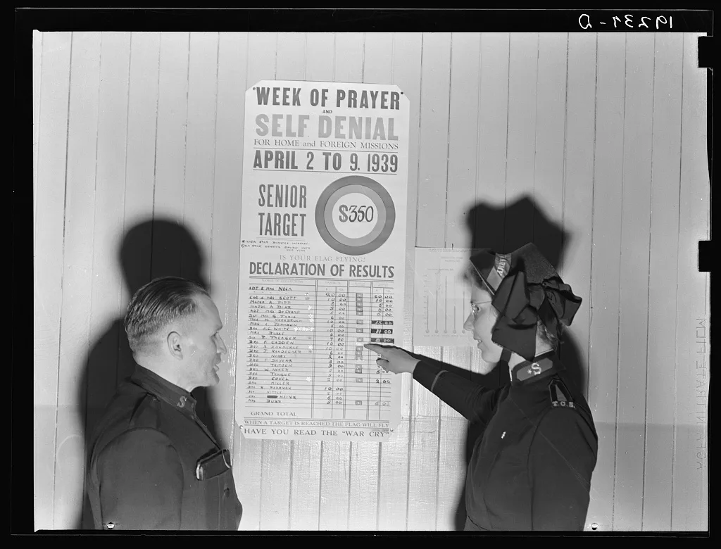 Salvation Army, San Francisco, California. Self-denial. Each member…, 1939