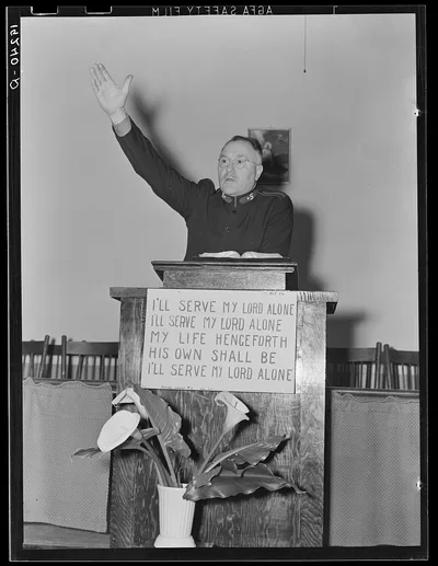 Preaching Salvation. Salvation Army, San Francisco, California, 1939