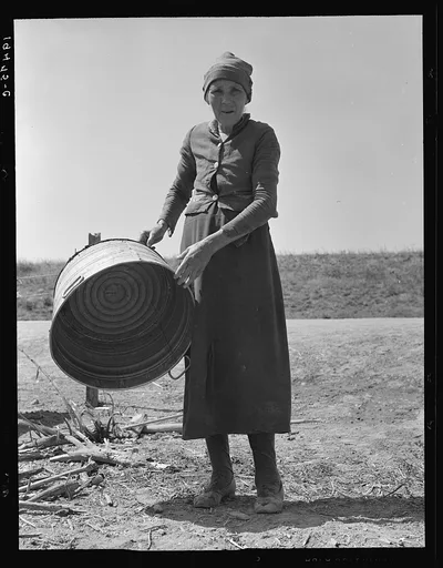 A grandmother in a contractor's camp. Stanislaus County, California.…, 1939