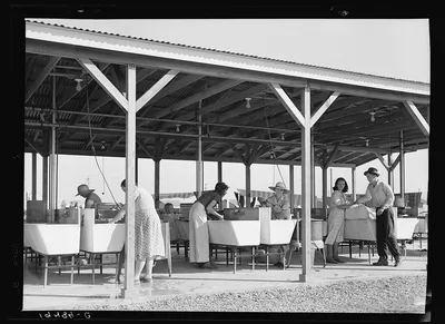 Laundry facilities in Farm Security Administration (FSA) camp for…, California, 1939